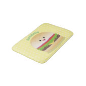 Niedlicher Hamburger-Cartoon Badematte (Schrägansicht)