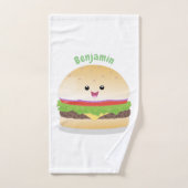 Niedlicher Hamburger-Cartoon Badhandtuch Set (Handtuch)