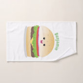 Niedlicher Hamburger-Cartoon Badhandtuch Set (Handtuch)