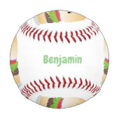 Niedlicher Hamburger-Cartoon Baseball (Vorderseite)