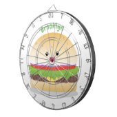 Niedlicher Hamburger-Cartoon Dartscheibe (Vorderseite rechts)