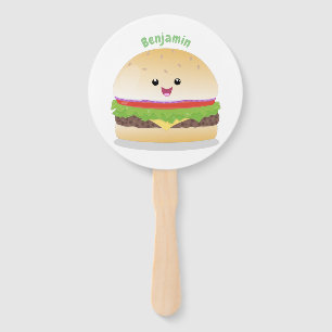 Niedlicher Hamburger-Cartoon Fächer