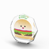 Niedlicher Hamburger-Cartoon Fotoblock (Rechts)