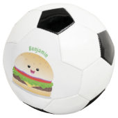 Niedlicher Hamburger-Cartoon Fußball (Dreiviertel)