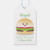 Niedlicher Hamburger-Cartoon Geschenkanhänger (Rückseite)
