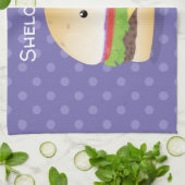 Niedlicher Hamburger-Cartoon Geschirrtuch (Gefaltet)