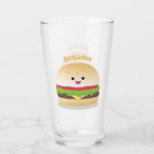Niedlicher Hamburger-Cartoon Glas (Vorderseite)