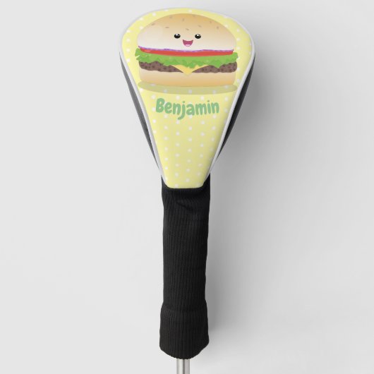 Niedlicher Hamburger-Cartoon Golf Headcover (Vorderseite)