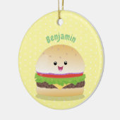 Niedlicher Hamburger-Cartoon Keramik Ornament (Links)