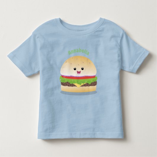 Niedlicher Hamburger-Cartoon Kleinkind T-shirt (Vorderseite)