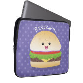 Niedlicher Hamburger-Cartoon Laptopschutzhülle (Vorne Rechts)