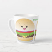 Niedlicher Hamburger-Cartoon Milchtasse (Linke Ecke)