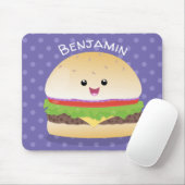 Niedlicher Hamburger-Cartoon Mousepad (Mit Mouse)