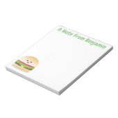 Niedlicher Hamburger-Cartoon Notizblock (Rotiert)