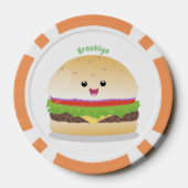 Niedlicher Hamburger-Cartoon Pokerchips (Rückseite)