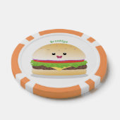 Niedlicher Hamburger-Cartoon Pokerchips (Einzeln)