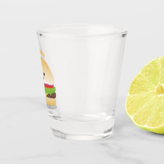 Niedlicher Hamburger-Cartoon Schnapsglas (Rechts)