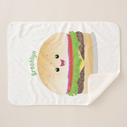 Niedlicher Hamburger-Cartoon Sherpadecke (Vorderseite (Horizontal))