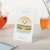 Niedlicher Hamburger-Cartoon Sockelschild (In SItu)
