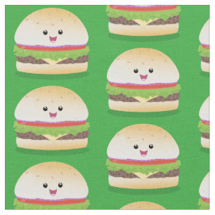 Niedlicher Hamburger-Cartoon Stoff