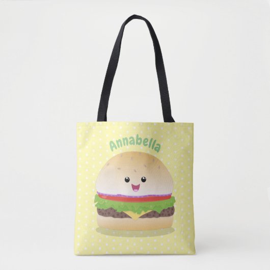 Niedlicher Hamburger-Cartoon Tasche (Vorderseite)