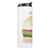 Niedlicher Hamburger-Cartoon Thermosbecher (Nach links gedreht)