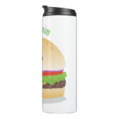 Niedlicher Hamburger-Cartoon Thermosbecher (Nach rechts gedreht)