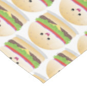 Niedlicher Hamburger-Cartoon Tischdecke (Schrägansicht)