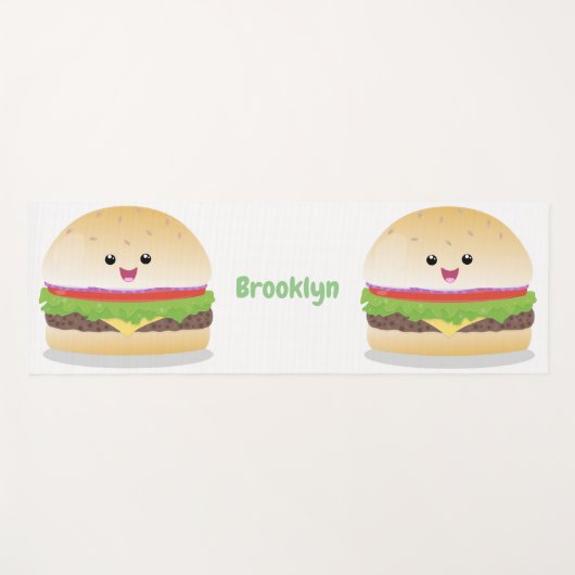 Niedlicher Hamburger-Cartoon Yogamatte (Vorderseite (Horizontal))