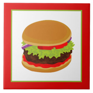Niedlicher Hamburger liebt Zuhause Fliese