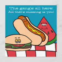 Niedlicher Hamburger und Hotdog GRILLEN Party