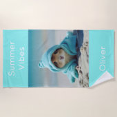 Niedlicher Hamster am Strand - Sommer Türkis Strandtuch (Vorderseite)