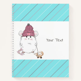 Niedlicher Hamster Blau Streifen Notizblock