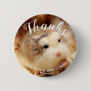 Niedlicher Hamster-Dank für das Phantastische sein Button