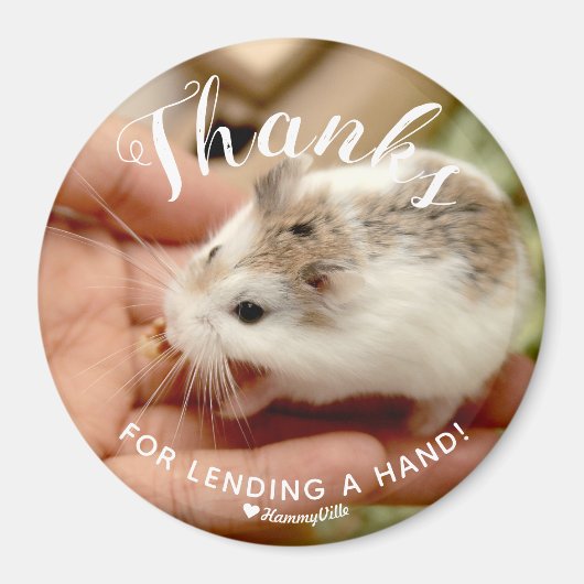 Niedlicher Hamster-Dank für die Hand Magnet (Vorne)