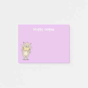 Niedlicher Hamster, der einen Erdnuss-Cartoon isst Post-it Klebezettel