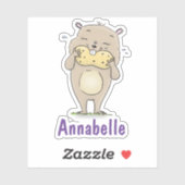 Niedlicher Hamster, der einen Nuss-Cartoon isst Aufkleber (Blatt)