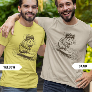 Niedlicher Hamster fährt Skateboard Sketch T-Shirt