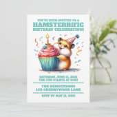 Niedlicher Hamster Heftkuchen Hamsterrier Geburtst Einladung (Stehend Vorderseite)