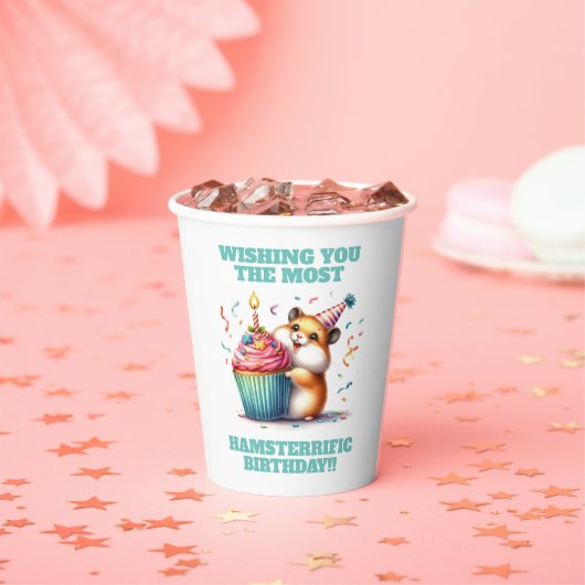 Niedlicher Hamster Heftkuchen Hamsterrier Geburtst Pappbecher (Insitu)