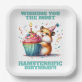 Niedlicher Hamster Heftkuchen Hamsterrier Geburtst Pappteller (Vorderseite)