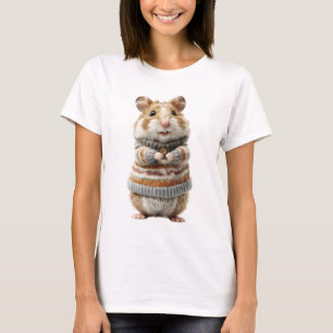Niedlicher Hamster in einem gemütlichen gestreifte T-Shirt