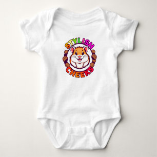 Niedlicher Hamster in hellen Farben mit kreativem Baby Strampler