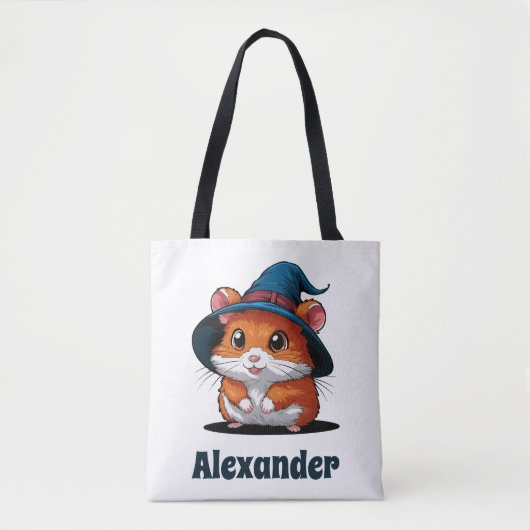 Niedlicher Hamster in Wizard Hat Personalisiertes Tasche (Vorderseite)