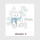 Niedlicher Hamster-Individuelle Name Aufkleber (Blatt)