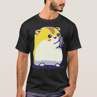 Niedlicher Hamster isst Sonnenblumen Cartoon T-Shirt
