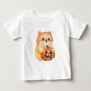 Niedlicher Hamster Jack-o' Lantern Design Baby T-shirt