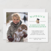 Niedlicher Hamster Kindergarten Abschluss (grün) Einladung (Vorderseite)