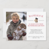 Niedlicher Hamster Kindergarten Abschluss (Rot) Einladung (Vorderseite)