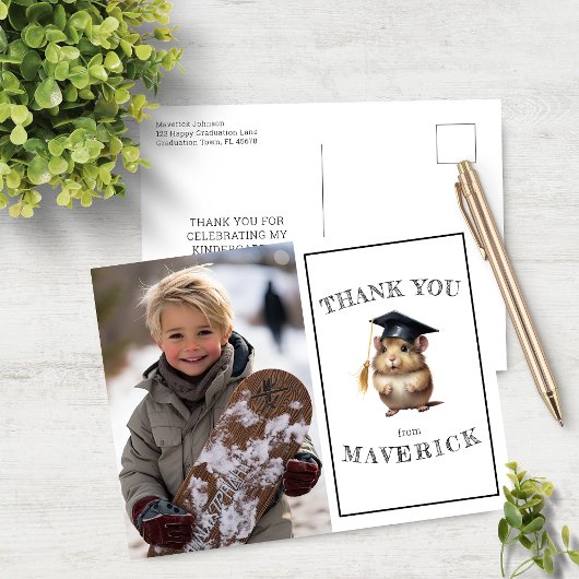 Niedlicher Hamster Kindergarten Abschluss Vielen D Postkarte